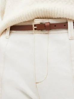 Next Tan Brown Skinny Leather Belt Clearance