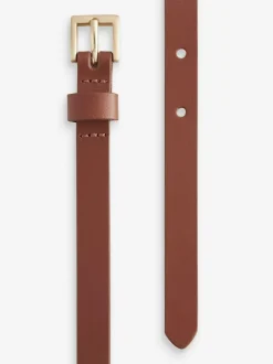 Next Tan Brown Skinny Leather Belt Clearance