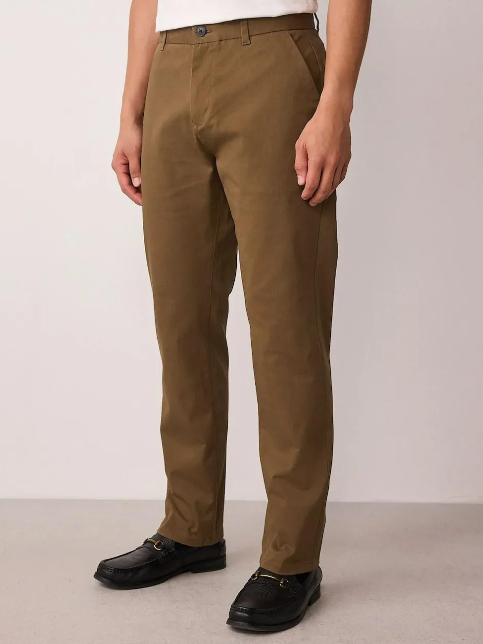 Next Tan Brown Slim Fit Stretch Chinos Trousers Clearance