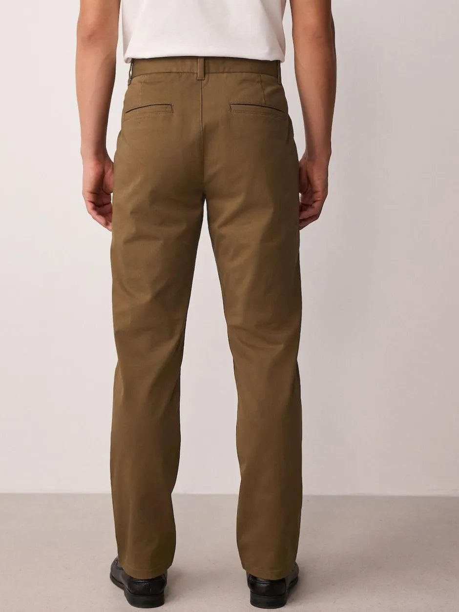Next Tan Brown Slim Fit Stretch Chinos Trousers Clearance