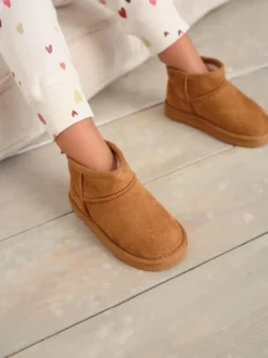 Next Tan Brown Slipper Pull On Ankle Boots Discount