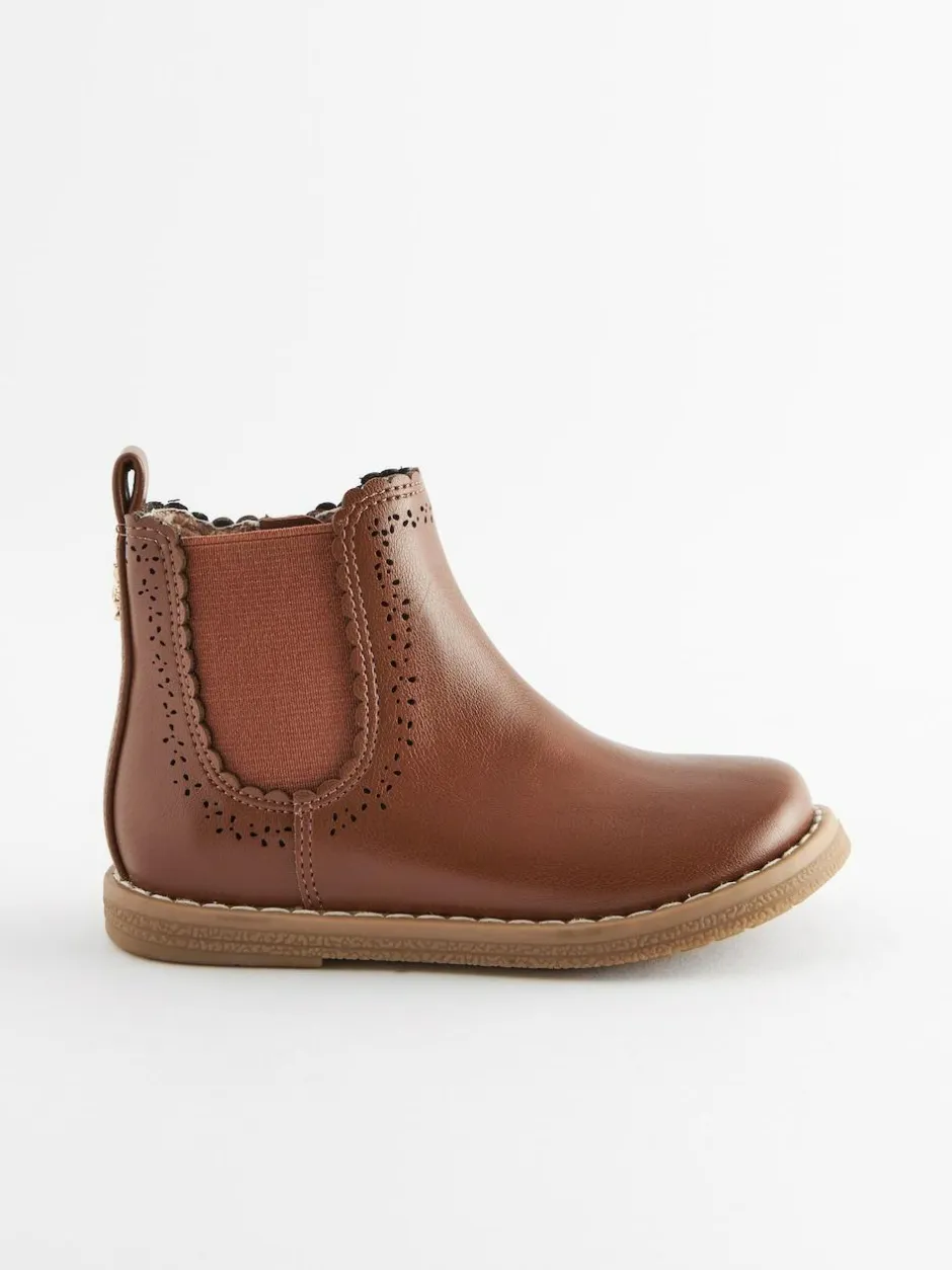 Next Standard Fit (F) Chelsea Ankle Boots Tan Brown New