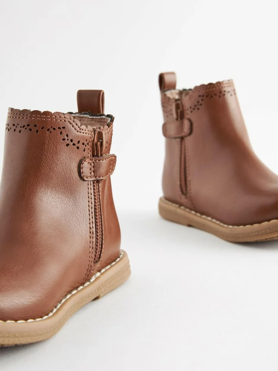 Next Standard Fit (F) Chelsea Ankle Boots Tan Brown New