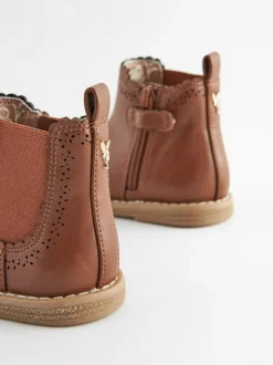 Next Standard Fit (F) Chelsea Ankle Boots Tan Brown New