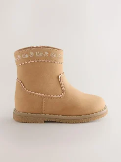Next Standard Fit (F) Western Ankle Boots Tan Brown Hot