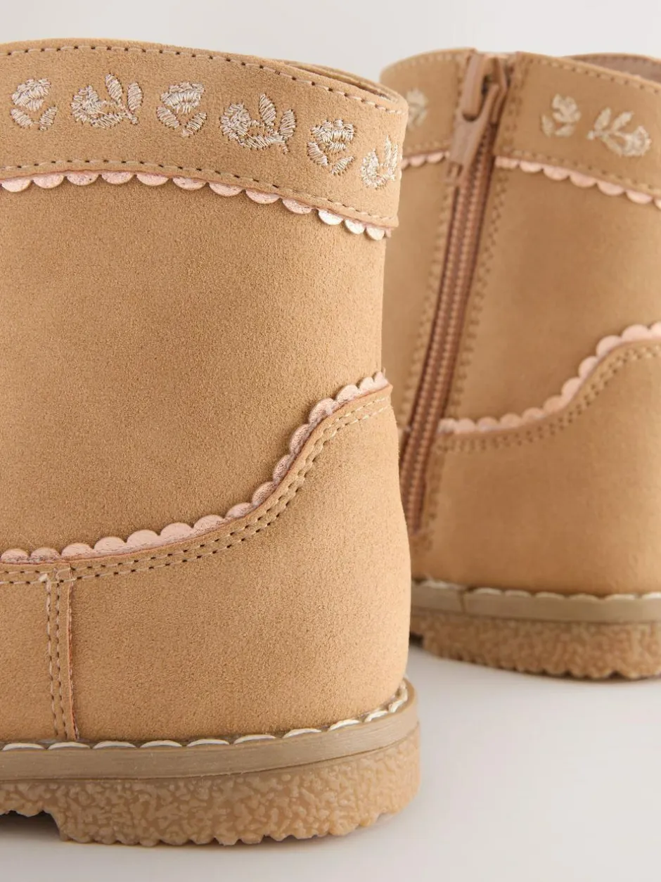 Next Standard Fit (F) Western Ankle Boots Tan Brown Hot