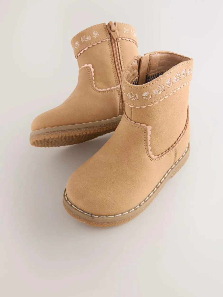 Next Standard Fit (F) Western Ankle Boots Tan Brown Hot