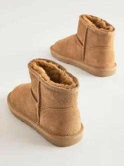 Next Standard Fit (F) Water Repellent Suede Short Pull-On Boots Tan Brown Best