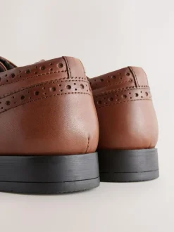 Next Standard Fit Leather Oxford Brogue Shoes Tan Brown Hot