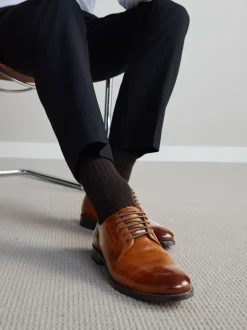 Next Standard Fit Signature Leather Sole Derby Shoes Tan Brown Best