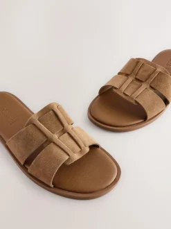 Next Tan Brown Standard/Wide Fit Slot Mule Sandals Online