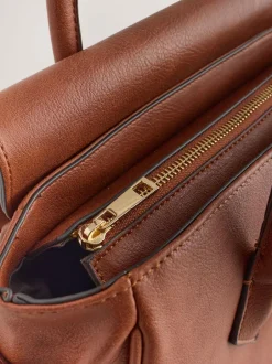 Next Tan Brown Structured Tote Bag Best