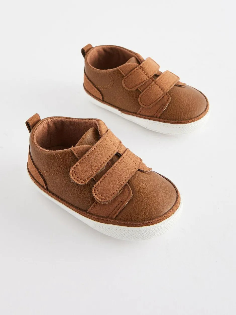 Next Tan Brown Touch Fastening Baby Trainers (0-2mths) Discount