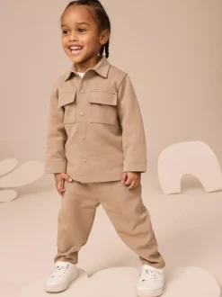 Next Tan Brown T-Shirt And Joggers 3 Piece Set (3mths-7yrs) New