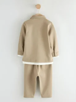 Next Tan Brown T-Shirt And Joggers 3 Piece Set (3mths-7yrs) New