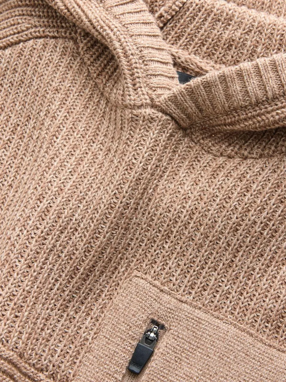 Next Tan Brown Utility Knitted Hoodie (3-16yrs) Discount