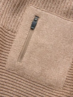 Next Tan Brown Utility Knitted Hoodie (3-16yrs) Discount