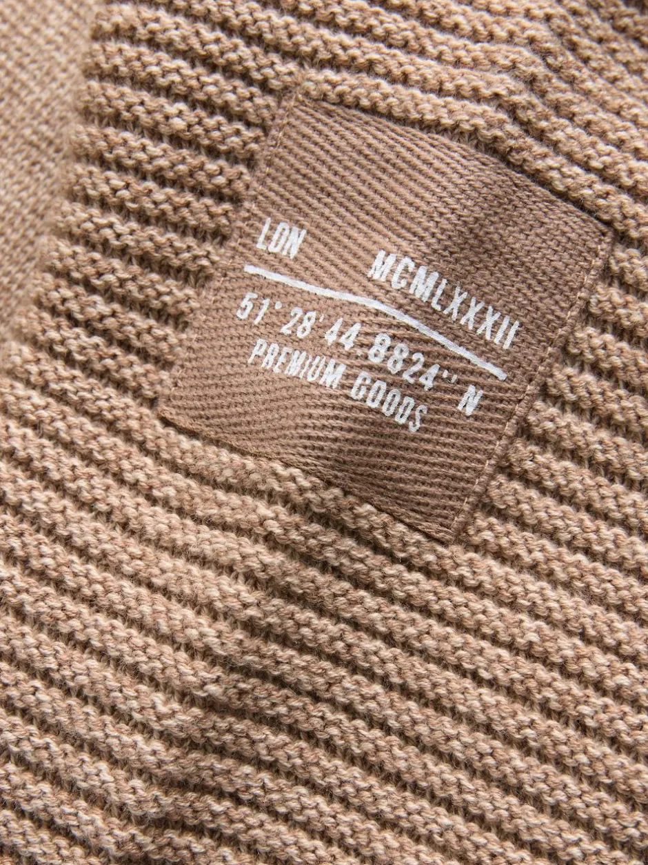 Next Tan Brown Utility Knitted Hoodie (3-16yrs) Discount
