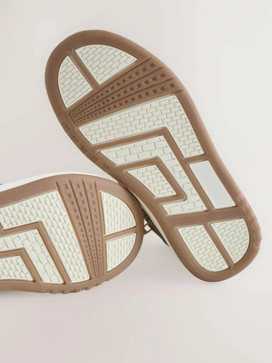 Next Warm Lined High Top Boots Tan Brown Clearance