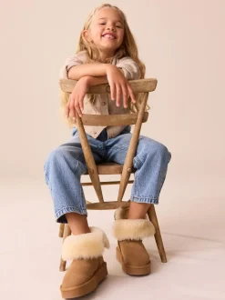 Next Tan Brown Water Repellent Suede True Sheepskin Boots Online