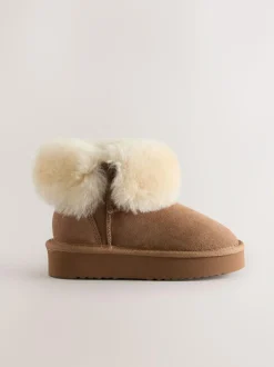 Next Tan Brown Water Repellent Suede True Sheepskin Boots Online