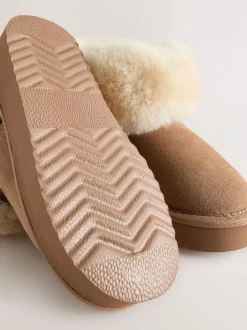 Next Tan Brown Water Repellent Suede True Sheepskin Boots Online
