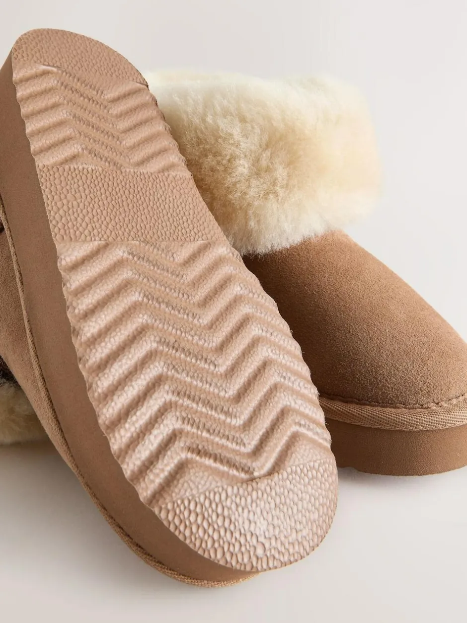 Next Tan Brown Water Repellent Suede True Sheepskin Boots Online