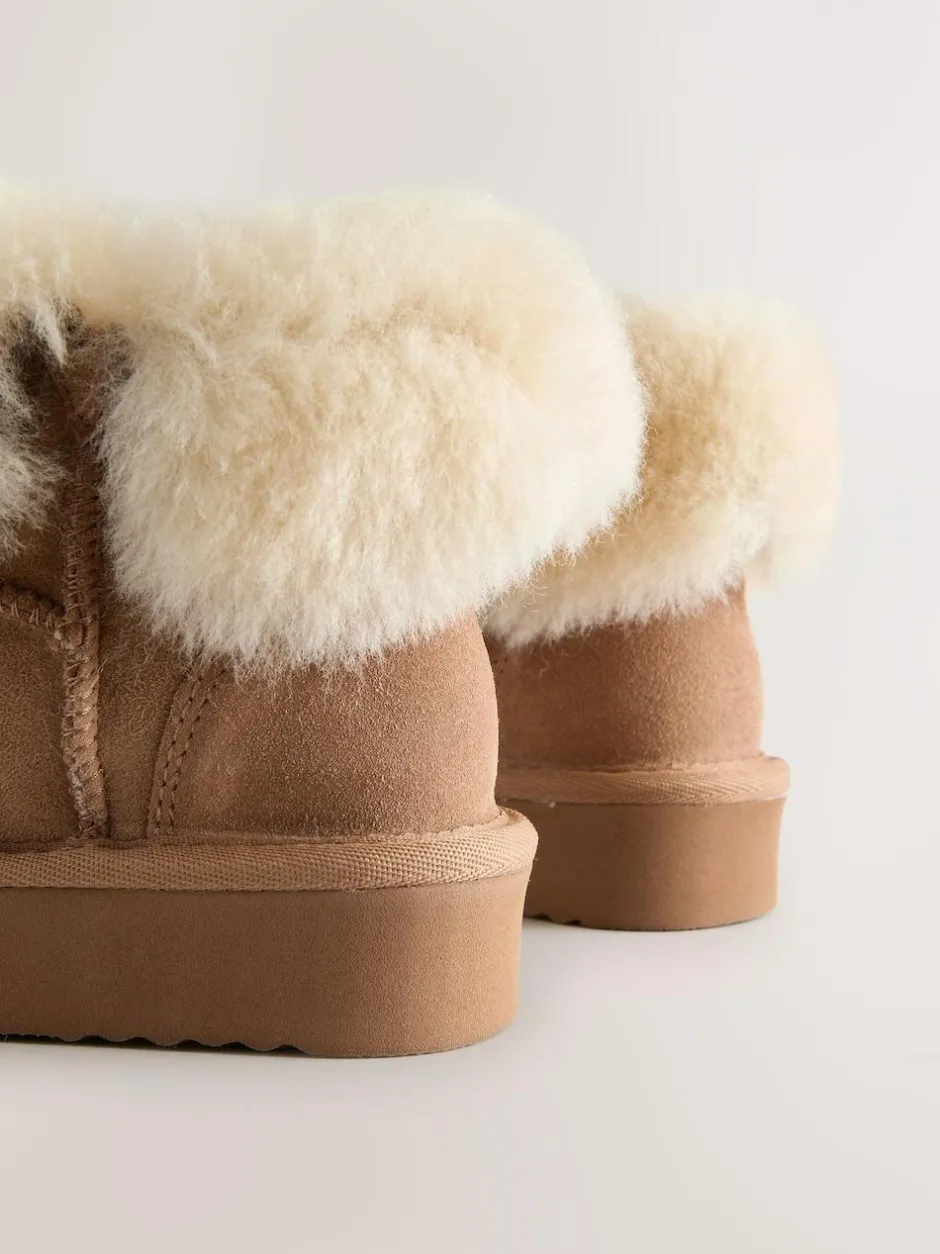 Next Tan Brown Water Repellent Suede True Sheepskin Boots Online