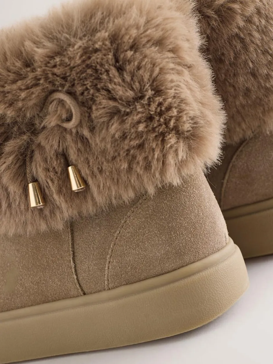 Next Water Repellent Suede Boots Tan Brown Clearance