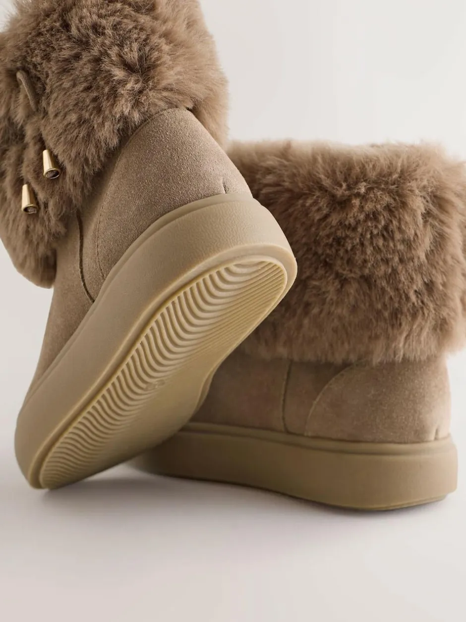 Next Water Repellent Suede Boots Tan Brown Clearance