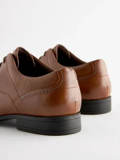 Next Wide Fit Derby Lace-Up Shoes Tan Brown New