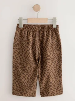 Next Tan Leopard Print Printed Pull On Wide Trousers (3mths-7yrs) Sale