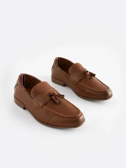 Next Standard Fit (F) Smart Loafers Tan Tassel New