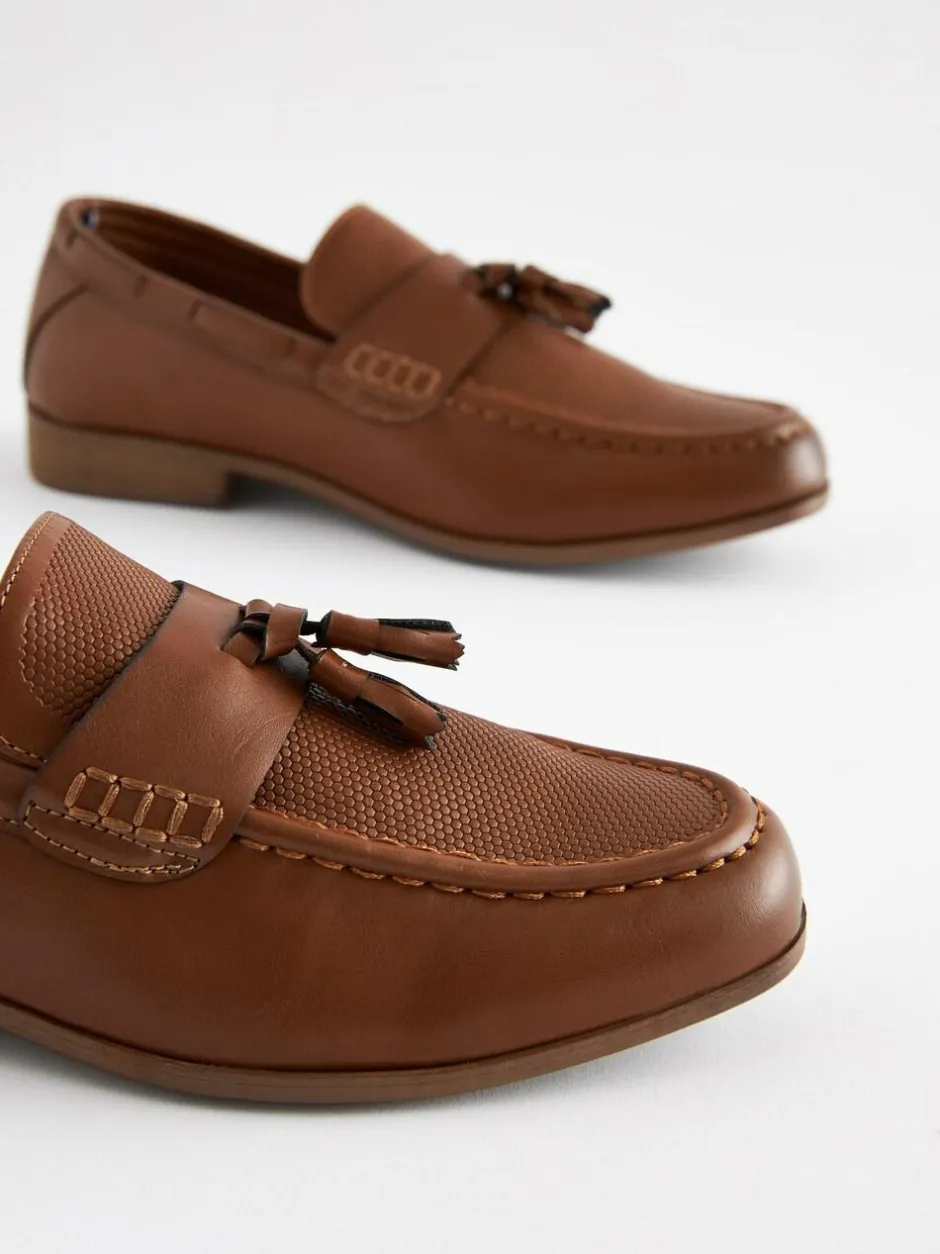 Next Standard Fit (F) Smart Loafers Tan Tassel New