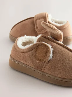 Next Warm Lined Cupsole Slippers Tan/Brown Hot
