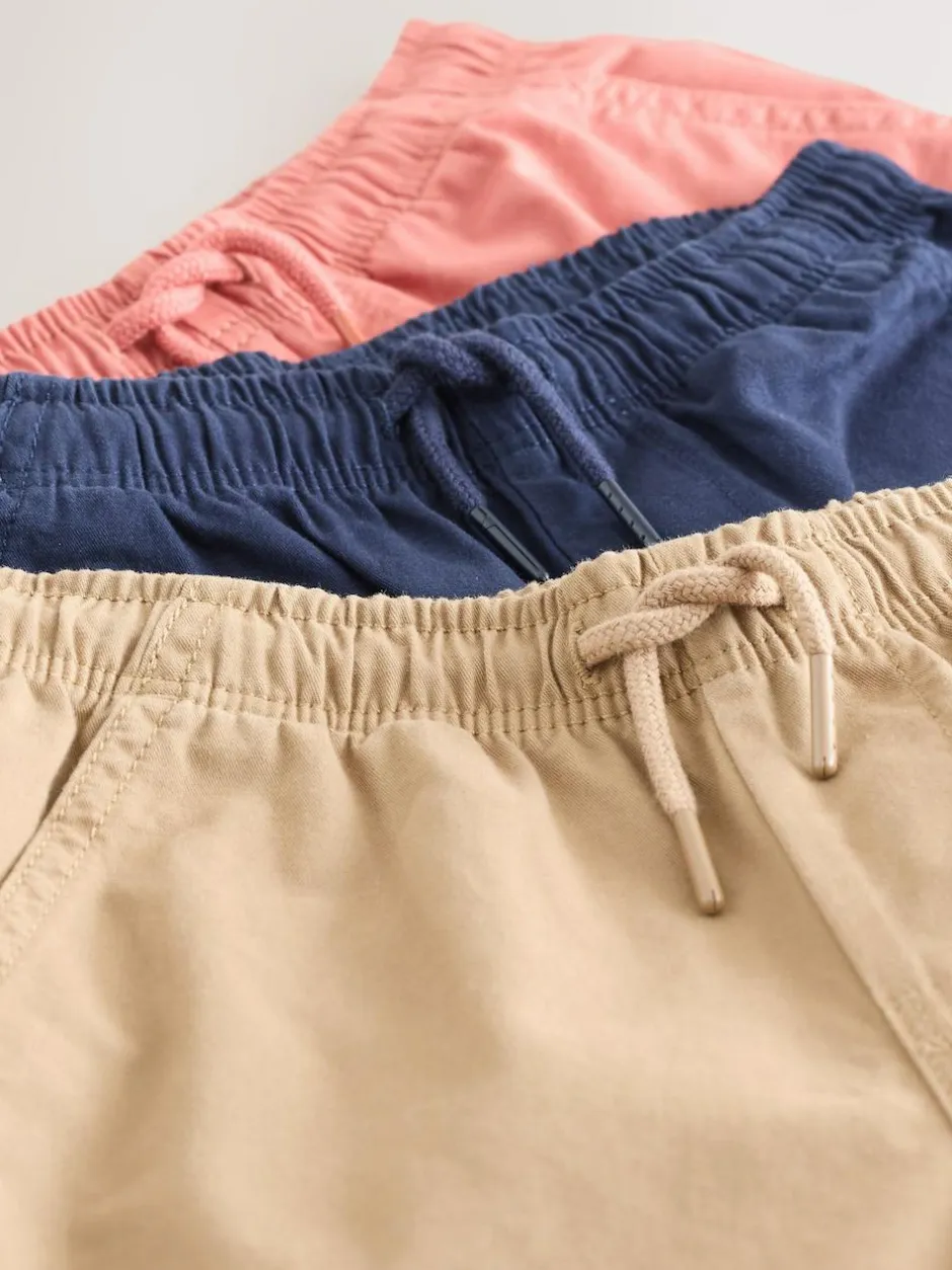 Next 3 Pack Shorts (3-16yrs) Tan/Navy Blue/Blush Discount