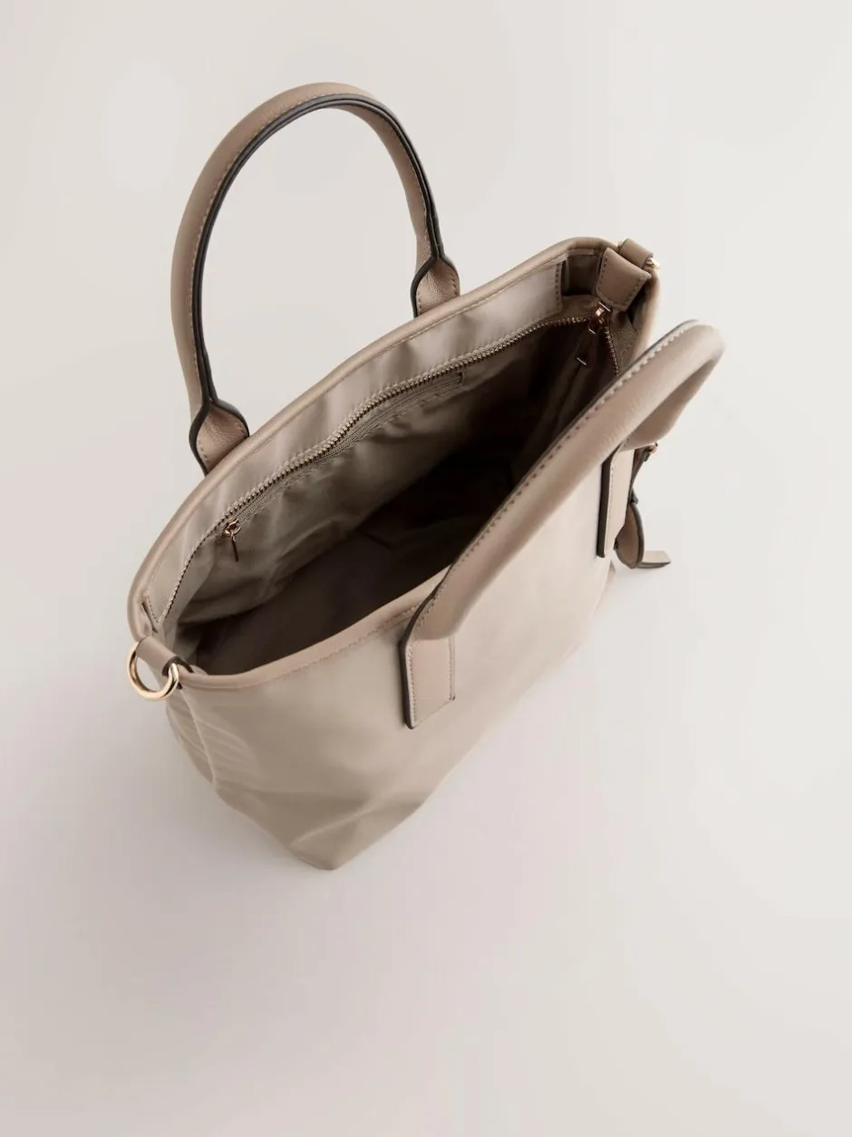Next Nylon Cross-Body Bag Taupe Brown Best