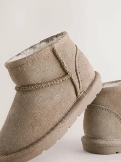 Next Warm Lined Suede Boots Taupe Brown Outlet