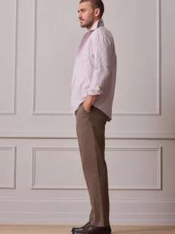 Next Straight Fit Ultimate Chino Trousers Taupe Outlet
