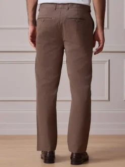 Next Straight Fit Ultimate Chino Trousers Taupe Outlet