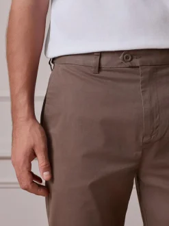 Next Straight Fit Ultimate Chino Trousers Taupe Outlet