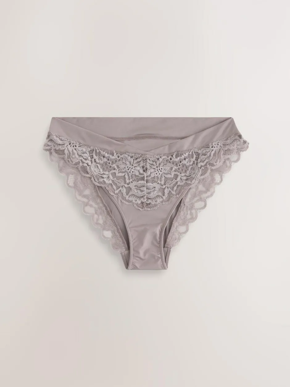 Next Ultimate Comfort Lace Back High Leg Knickers Taupe
