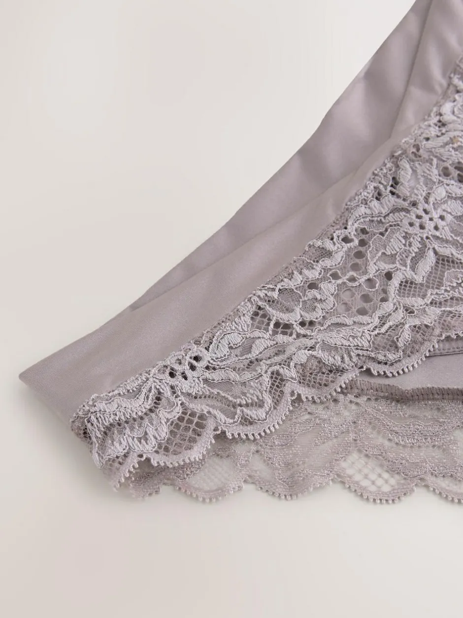 Next Ultimate Comfort Lace Back High Leg Knickers Taupe