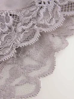 Next Ultimate Comfort Lace Back High Leg Knickers Taupe