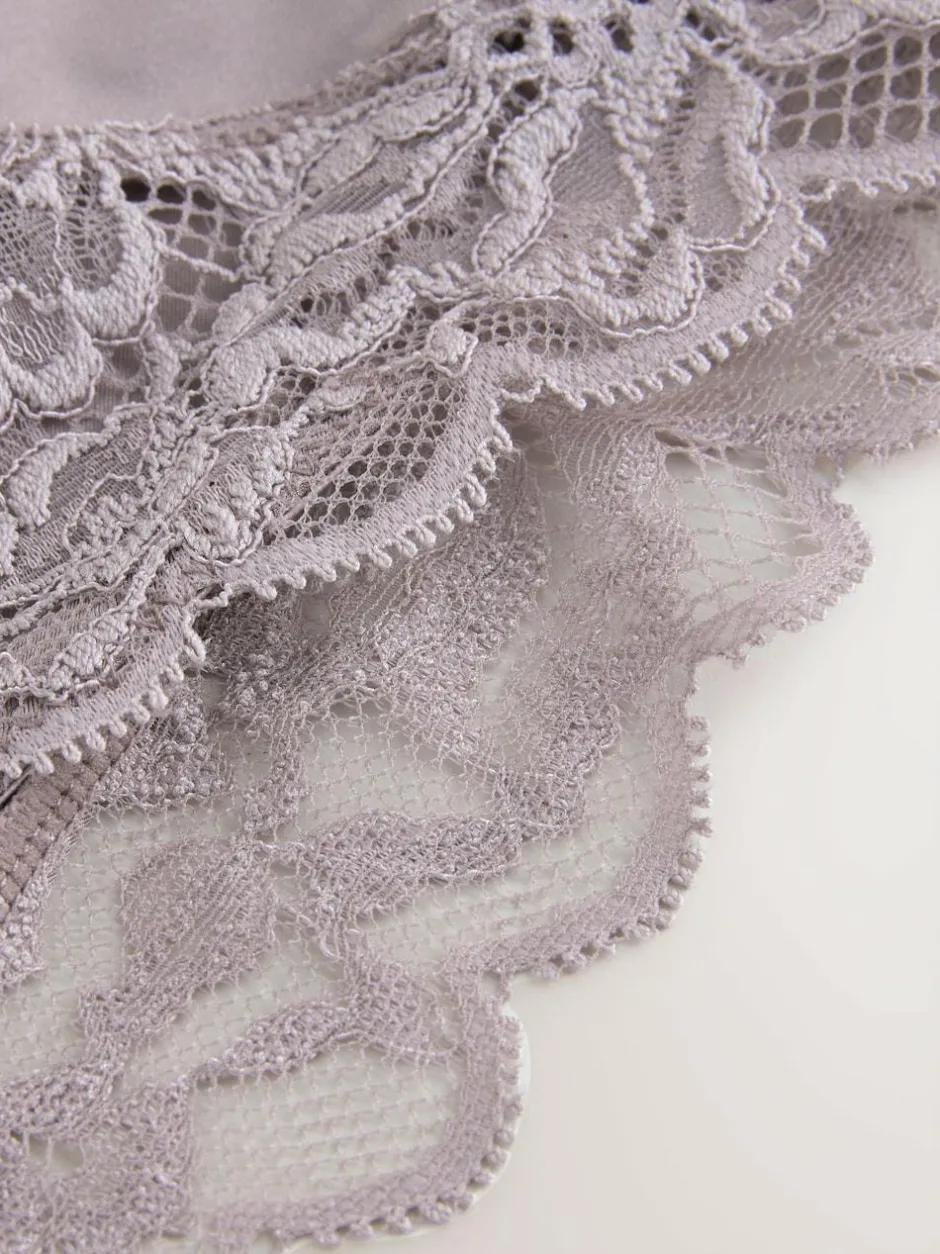 Next Ultimate Comfort Lace Back High Leg Knickers Taupe