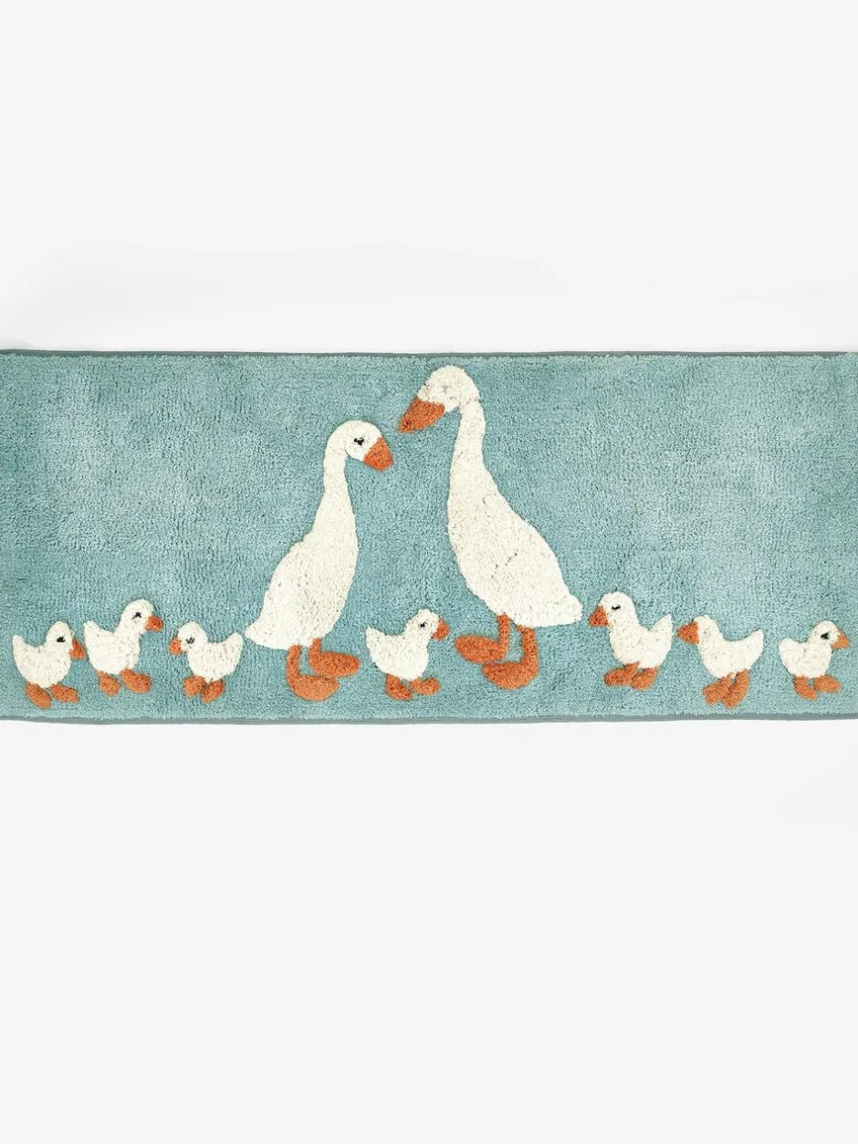 Next Teal Blue Goose And Friends 100% Cotton Runner Bath Mat Discount