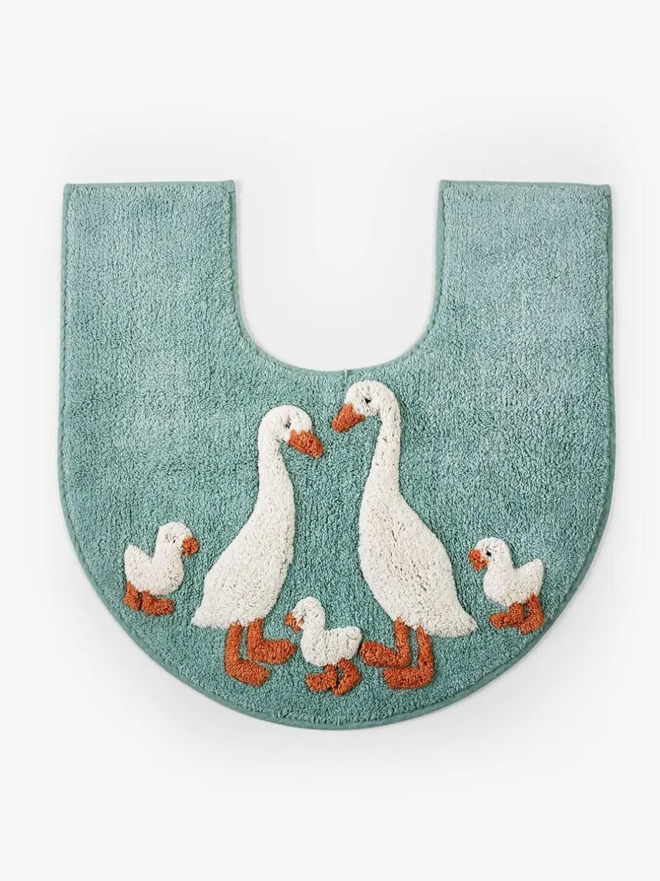 Next Teal Blue Goose And Friends 100% Cotton Pedestal Mat Hot