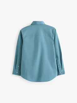 Next Teal Blue Long Sleeves Smart Trimmed Shirt (3-16yrs)