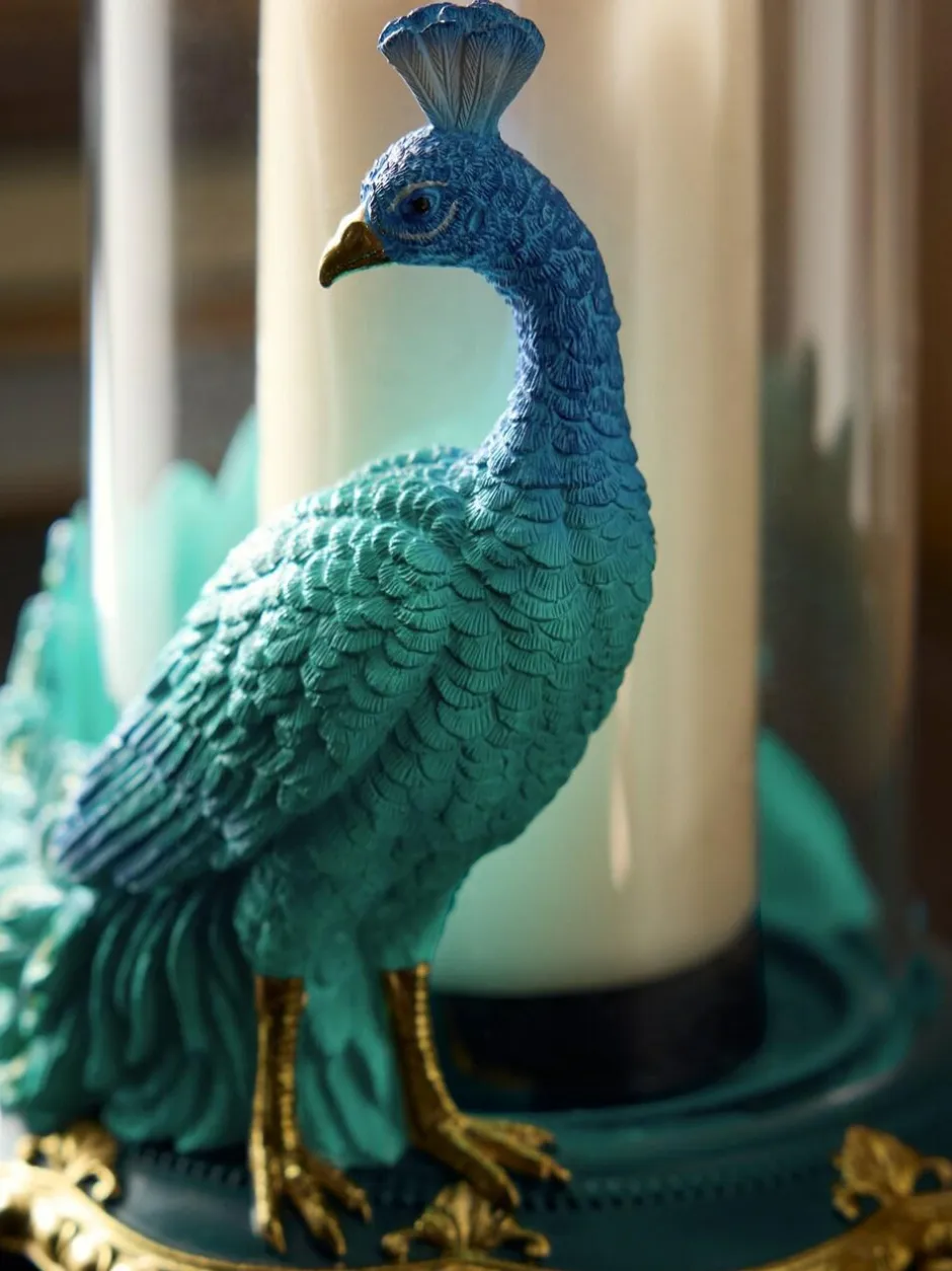 Next Teal Blue Peacock Candle Holder Hurricane Sale