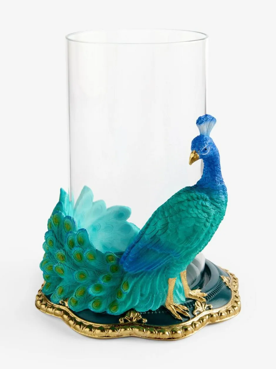 Next Teal Blue Peacock Candle Holder Hurricane Sale